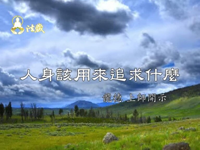 龍德嚴淨仁波切人身該用來追求什麼 What should we search for by our human body?